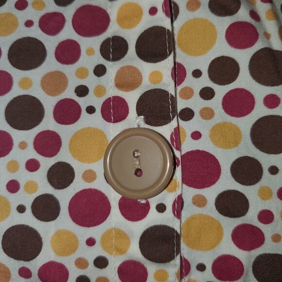 Super fun FANG Polka dot button down shirt. Fall colors - Picture 6 of 8